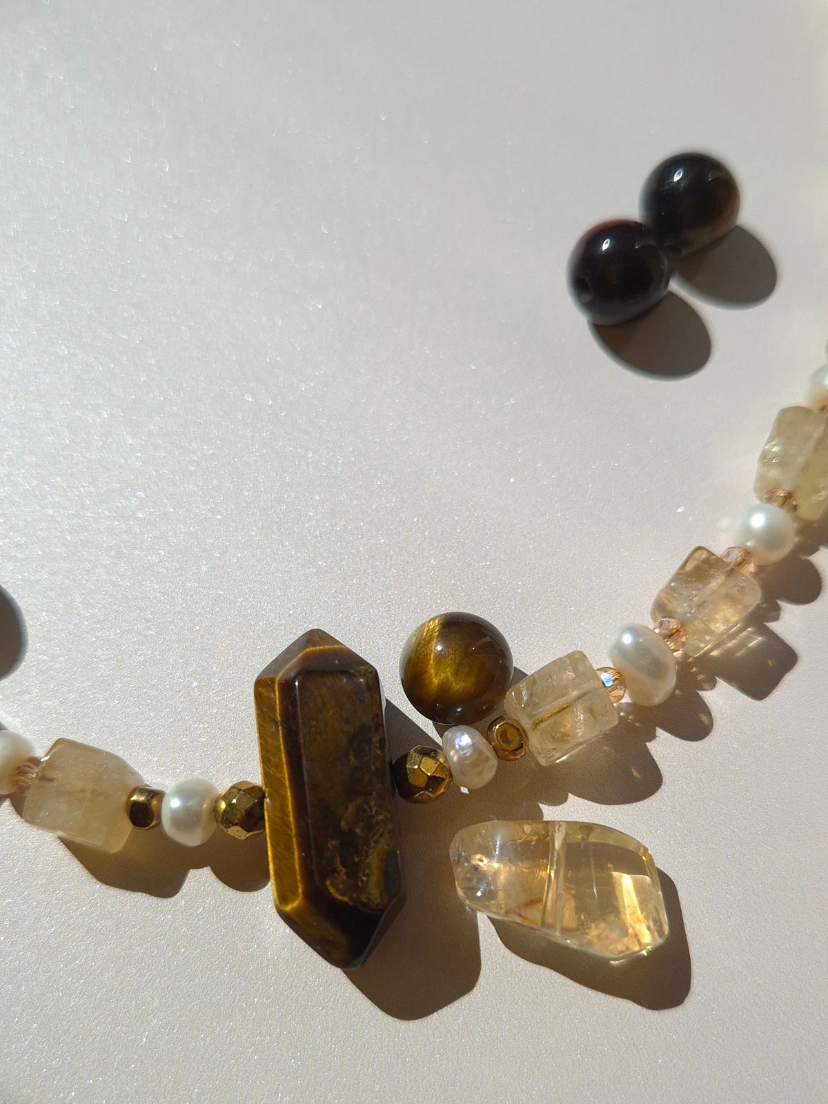 COLLIER CITRINE OEIL DE TIGRE