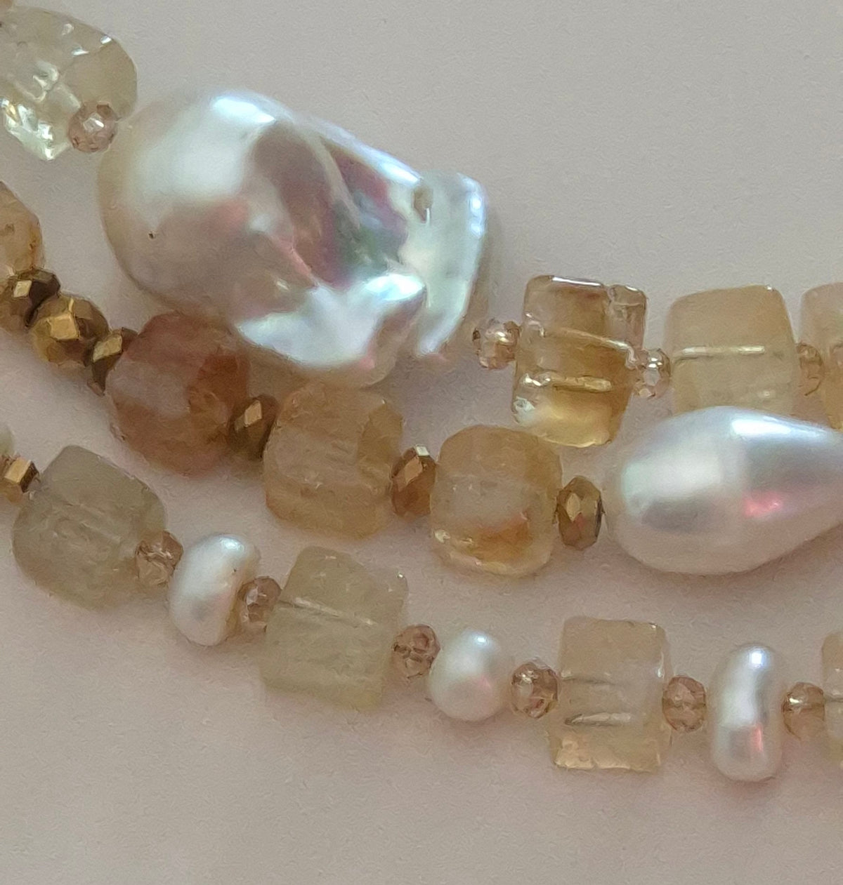 COLLIER CITRINE PERLE BAROQUE
