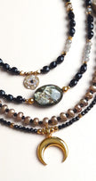 Sautoir Tourmaline noire et perle de culture