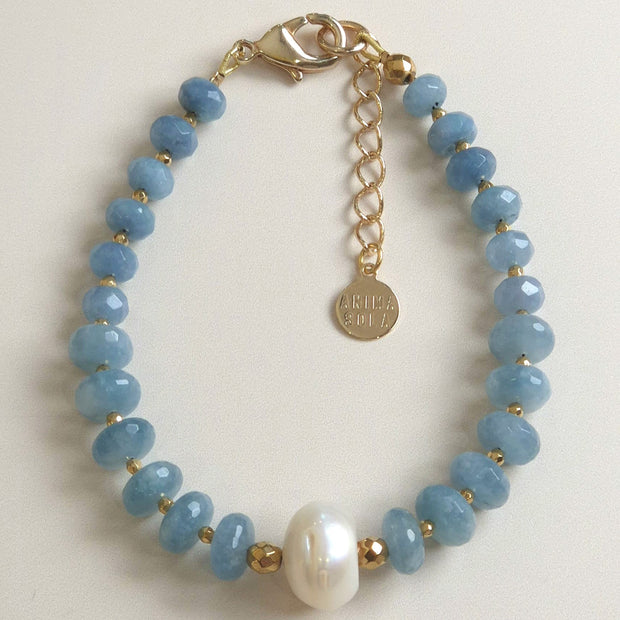 Bracelet Aigue marine Perle