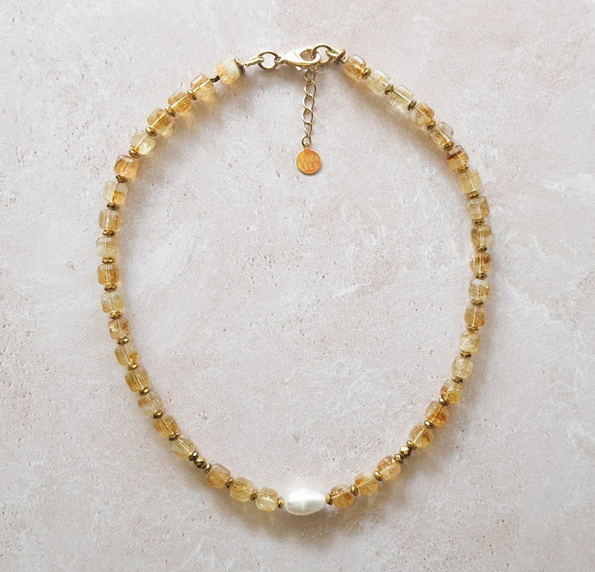 Collier Citrine perle de culture