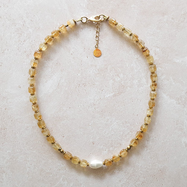 Collier Citrine perle de culture