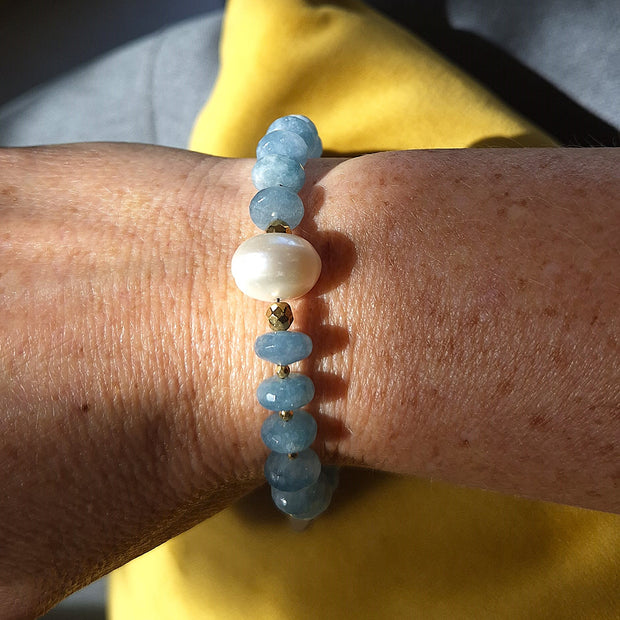 Bracelet Aigue marine Perle