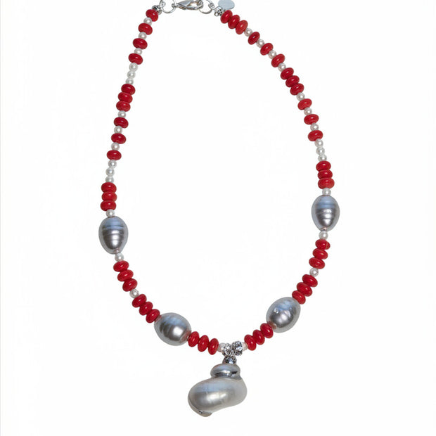 COLLIER SIROCCO ET PERLES DE NACRE