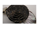 Rose nocturne, bijou boucles d'oreilles en nacre et clip argenté