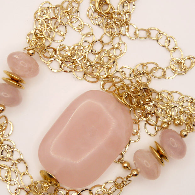 Sautoir Rosa Quartz rose