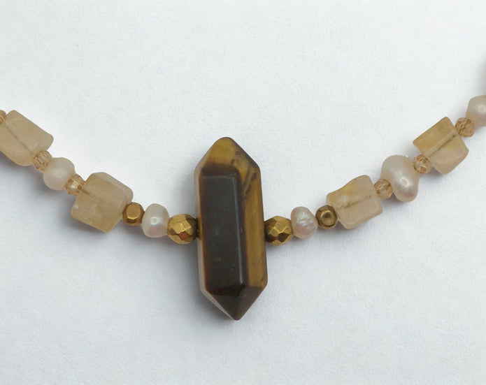COLLIER CITRINE OEIL DE TIGRE