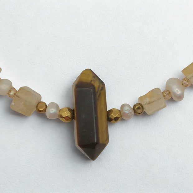 COLLIER CITRINE OEIL DE TIGRE